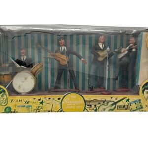 Vintage Swingers Music Set Beatles Style Band Figures Hong Kong w/ Box 1960s